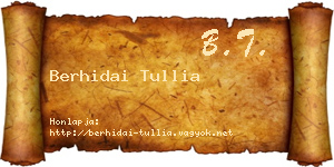 Berhidai Tullia névjegykártya